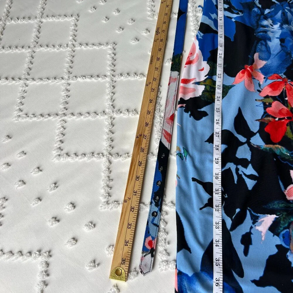 CACHE Midi Floral Print Diamond opening neck line Sheath Stretch Dress SIZE M - Picture 5 of 16